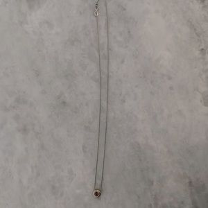 14kt White gold, yellow gold and pink tourmaline necklace